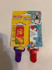 Nuby Infants 2-Pack Pacifinder Pacifier Clips - Animals  Travel - New