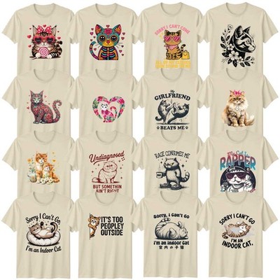 Lustiges T-Shirt Blumen Katze Erwachsene Indoor Katze Katze Katzenliebhaber Geschenk