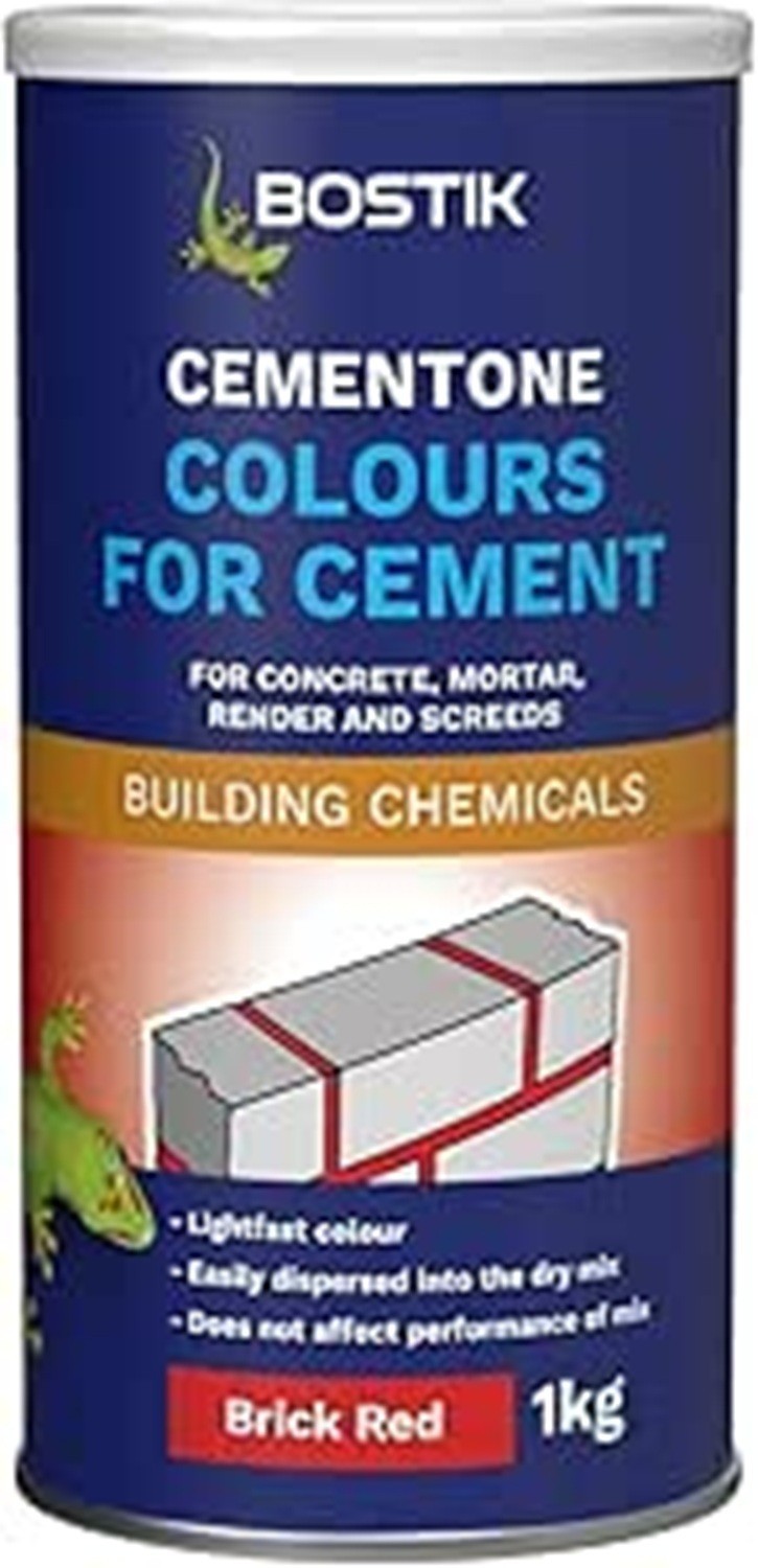 4 x Bostik Cement Dye Brick Red Mortar Tone 1KG Cement Colour Cementone