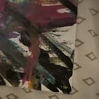 Abstract Painting on Canvas - Teal, Pink, Black, Magenta - Single Piece — photo 4