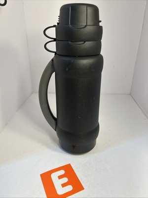Thermos Model 32-34-100 1 Liter 2 Cup Glass Liner Black Insulated Handle NEW 