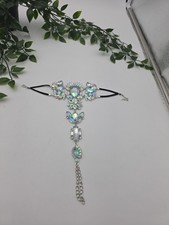 Rhinestone Foot Jewelry Chain Barefoot Sandal Anklet Gems Jewels Rainbow Sparkle