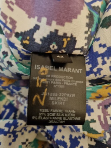 Isabel Marant Milendi Ruffled Printed Stretch Silk Mini Skirt Womens Size 42 - Picture 11 of 15