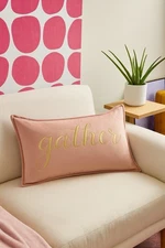 Thro Live Cozy Dekoratif Yastık – 12”x20”, %100 Polyester, Pembe