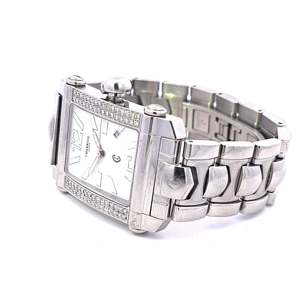★PHILIPPE CHARRIOL クォーツ 腕時計　稼働品　10145 Philippe Charriol Columbus Stainless Steel Diamond Quartz Swiss