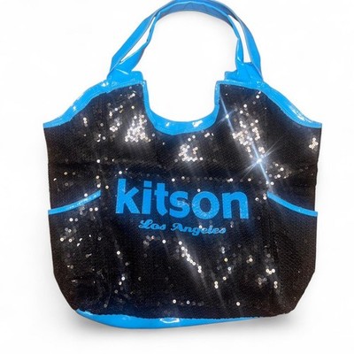 [キットソン] スパンコールトートバッグ Los Angeles Sequin Tote Kitson Los Angeles sequin tote bag in black with blue details y2k