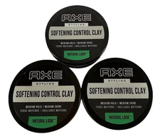3X AXE Natural Look Softening Control Clay Hair Style Medium Hold Medium Shine
