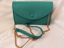 Teal Clutch Purse crossbody Bag Wristlet Wallet Faux Leather Clutch Teal