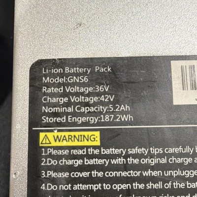 Two* Li-Ion Battery Pack GNS6 36V 5.2Ah 187.2Wh Rechargeable No