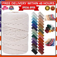 Soft and Durable Macrame Cord 4mm x 109Yards - Ideal for DIY Decor Projects