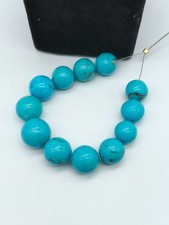 Natural Turquoise Round Shape Smooth Beads For Jewelry Making Gemstone Beads
