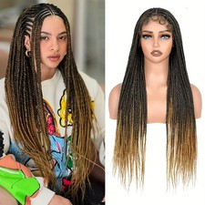 26" Knotless Box Braided Wig Swiss HD Full Lace, LightweightHoney Blonde