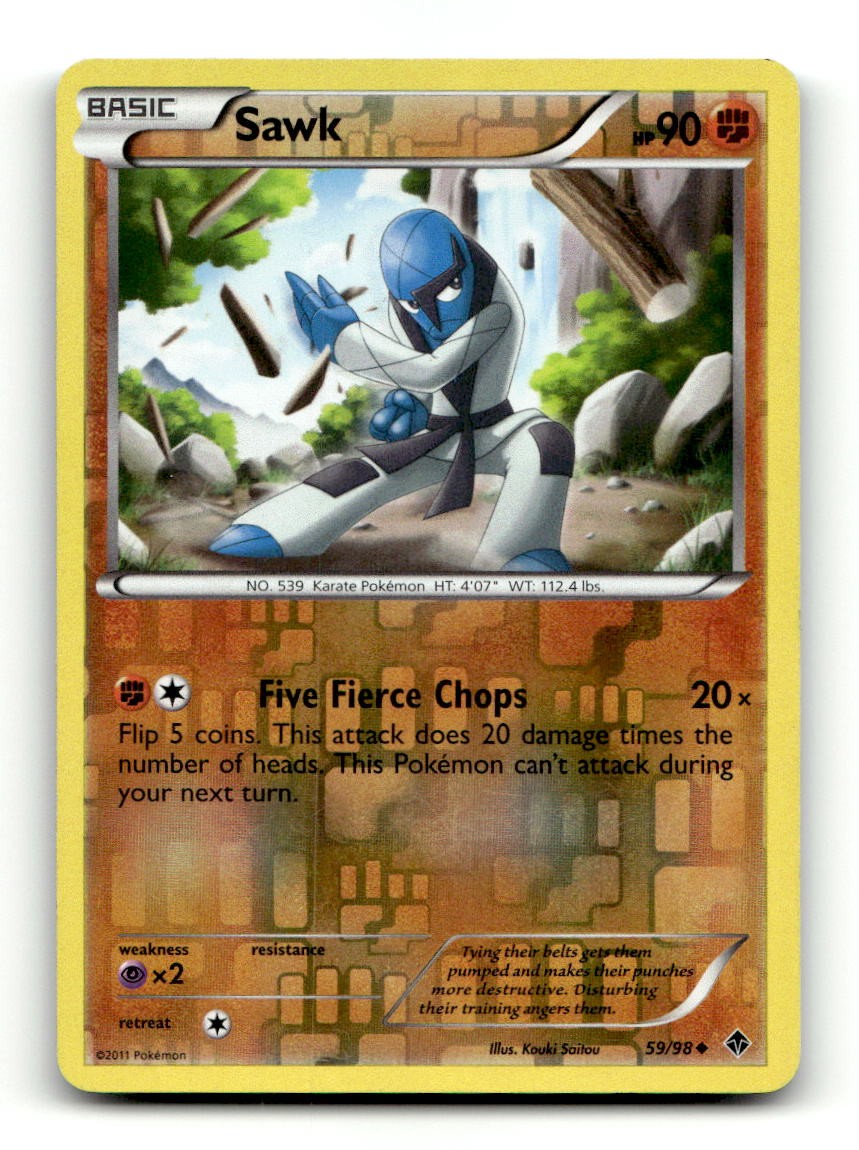 Sawk 59/98 Uncommon Emerging Powers Pokemon Reverse Holo Lightly Played