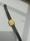 Seiko Watch Women 20mm GOLD Dial Gold Tone Octagon 7320-5059 New Battery WORKS