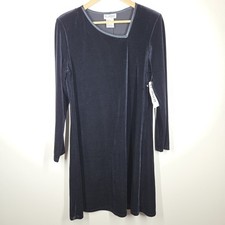 NWT Vtg KC Spencer Black Velvet Mini Knee Length Dress 14 Whimsigoth Fairy Vamp