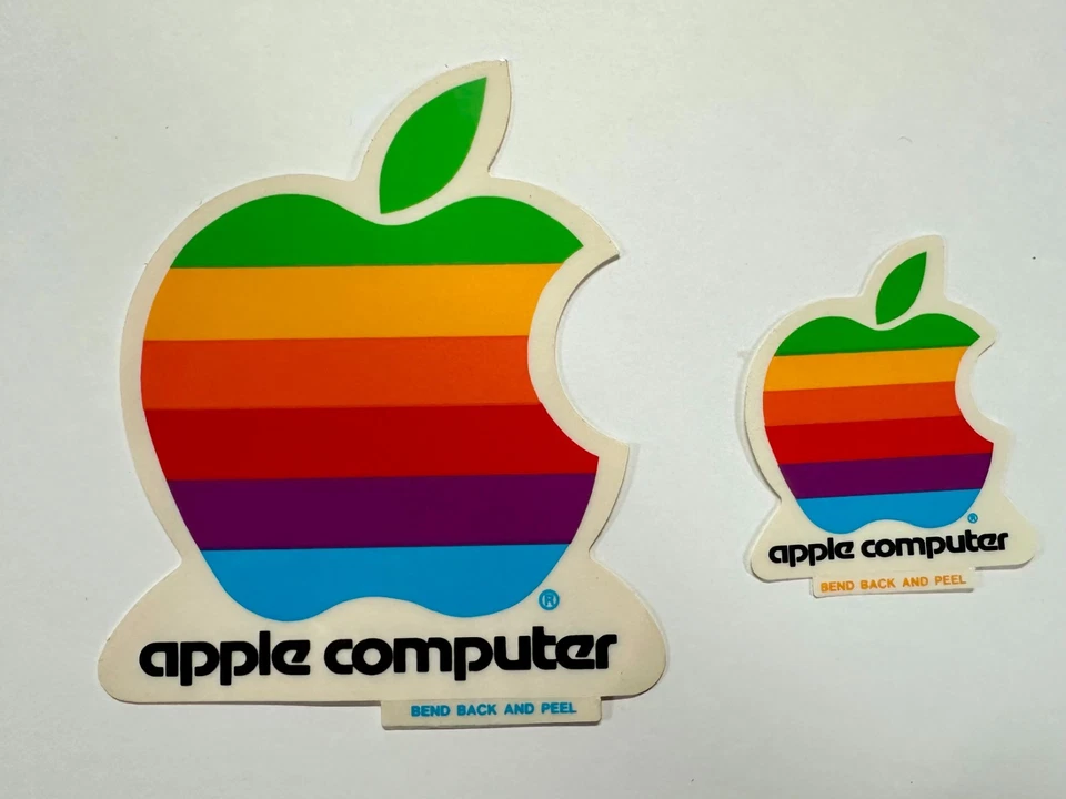Vintage Original 1980s Apple Macintosh Computer Logo Rainbow Decal Stickers (5) - Image 3 of 3