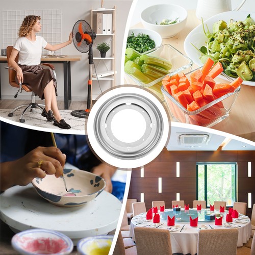 9 Inch Rotating Bearing Plate, Round Swivel Plate Stand, Silver - Picture 7 of 7