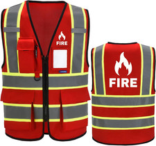 Security Vest for Men Women 7 Pockets High Visibility Reflective Safety Vest Fro
