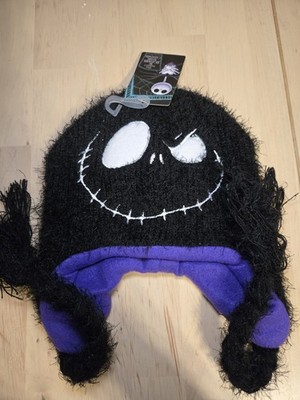 NEW Nightmare Before Christmas Fuzzy Laplander Hat Winter Pig Tail Beanie Cap