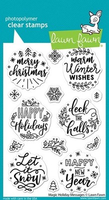 Lawn Fawn, clear stamp, magic holiday messages