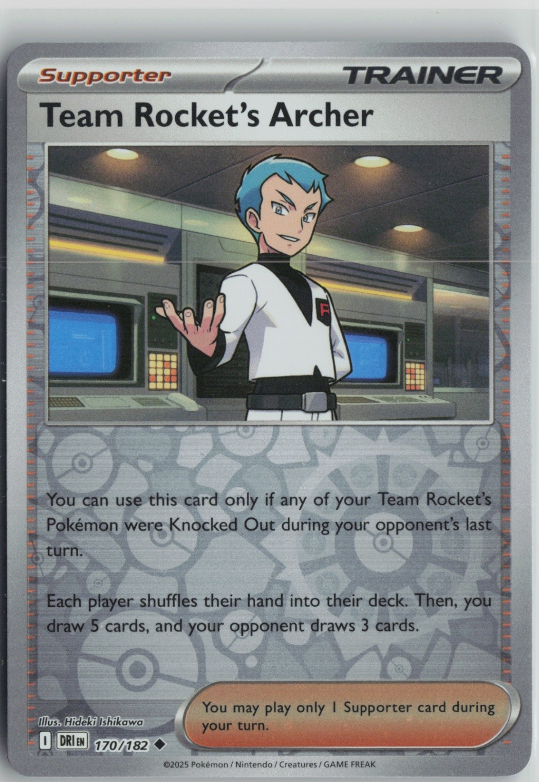 Team Rocket's Archer - 170/182 Uncommon SV10: Destined Rivals NM Reverse Holo