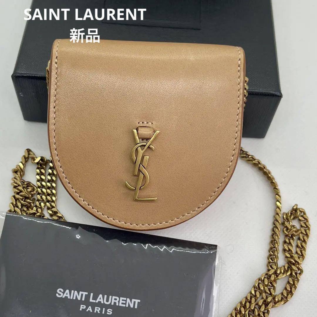 Saint Laurent YSL Mini Baby Satchel Chain Bag in Camel Beige 8cm Width