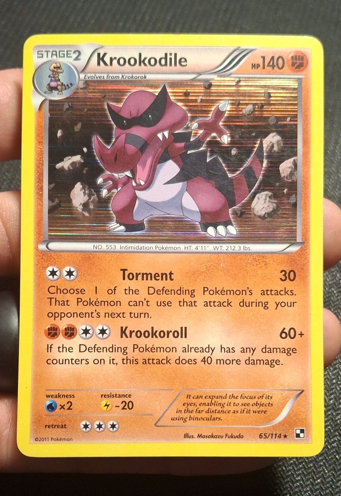 Krookodile 65/114 Black & White Holo