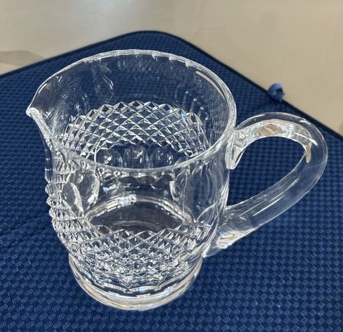 Vintage Clear Cut Crystal Glass Waterford Colleen Jug Pitcher 6” Tall Signed