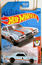 Hot Wheels 1967 Oldsmobile 442 Car Toy Blue Muscle Mania GTB41 Collection