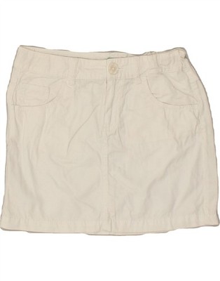 BENETTON Mädchen gerader Rock 10-11 Jahre W28 weiß Baumwolle BD21