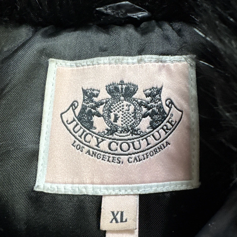 Juicy Couture Goose Down Puffer Vest Girls Youth XL Kids Black Insulated Warm - Image 3 of 4