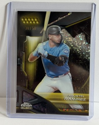 2026 Topps Chrome Black Augustin Ramirez Gold Mini Diamond /50 #57 Miami Marlins