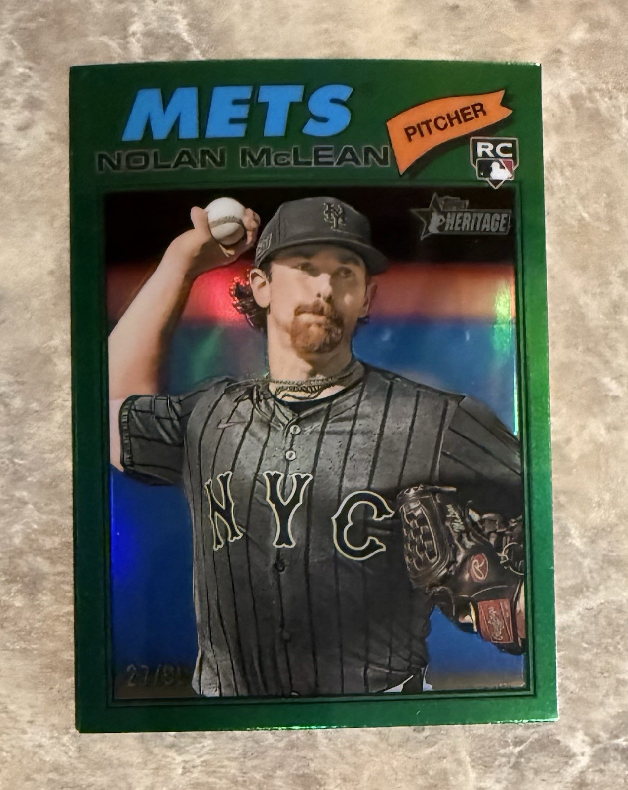 2026 Topps Heritage Chrome Nolan McLean RC #150 GREEN #’d 27/99