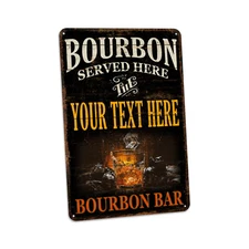 Custom Bourbon Bar Sign Rustic Bar Decor Gift for Dad Metal Sign 108122002189