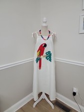 VTG' 70s Parrot Bird Novelty Sundress w/ Pockets/Hawaiian Dress/NWT