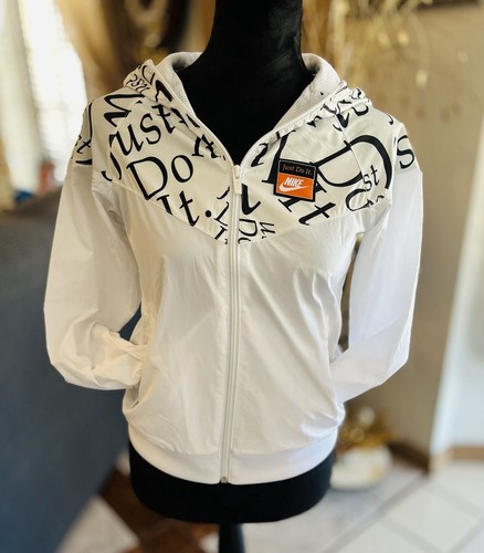 Nike Sportswear Windrunner Youth Jacket Hooded Logo White Windbreaker Size M NWT - Picture 8 of 16