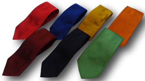School Uniform Ties In Solid Colours - 52&#034; Adult Length - Many Colours