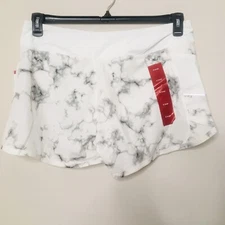 Active Life Women’s White Marble Print Shorts Activewear Bottoms Size XL**