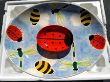 Clay Art Bumbles 2 pc Chip and Dip Set Dip/Platter 17 3/4 x 13 1/2