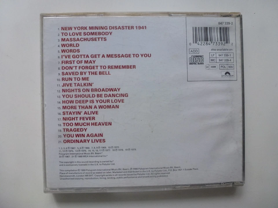 BEE GEES - THE VERY BEST OF CD 1990 UK - Image 2 of 2