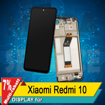 Display Für Xiaomi Redmi 10 Komplettes Bildschirm Lcd Touch Schwarz Rahmen