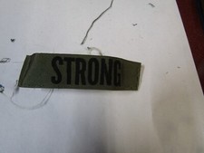 MILITARY PATCH NAME TAPE SEW ON OD GREEN COMBAT USED WITH STRONG SYNTHETIC