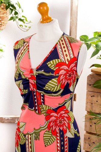 Vintage orig 70er 60er Hippie Kleid lang Maxikleid bunt Boho Stretch M - Bild 4 von 5