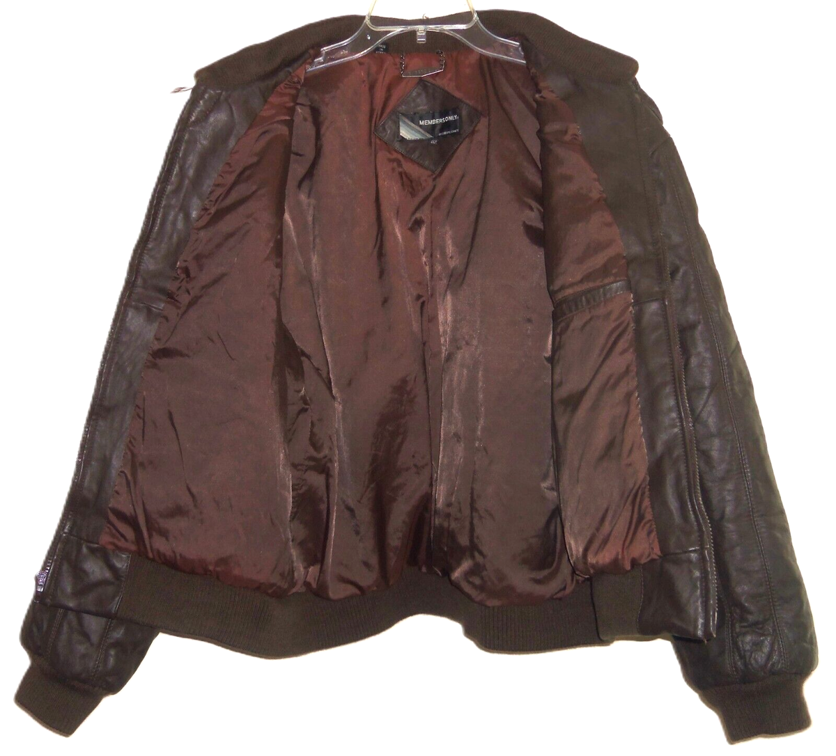 VINTAGE 80's MEMBERS ONLY HIPPO BROWN OG LEATHER BOMBER D VINTAGE 80's MEMBERS ONLY HIPPO BROWN OG LEATHER BOMBER D