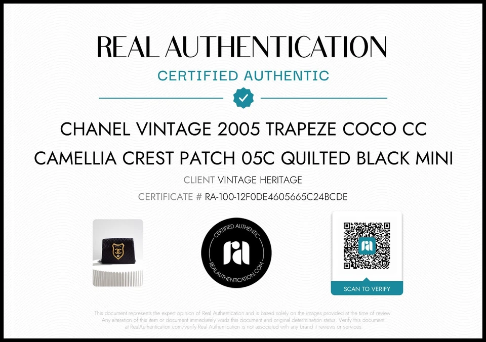 Chanel Cruise 2005 Trapeze Quilted Black Coco CC Camellia Crest 05C Mini Bag - Image 2 of 4
