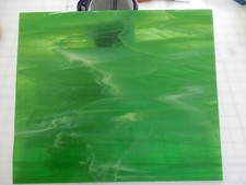 GREEN WHITE WISPY Spectrum 7X4" SHEET OR 110 1/2" TILES