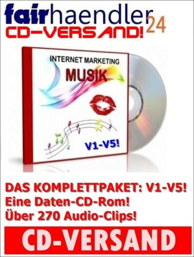 CD-Rom: INTERNET MARKETING MUSIC V1-V5 Audio Clips für Werbevideos SAMPLES NEU - Bild 1 von 4