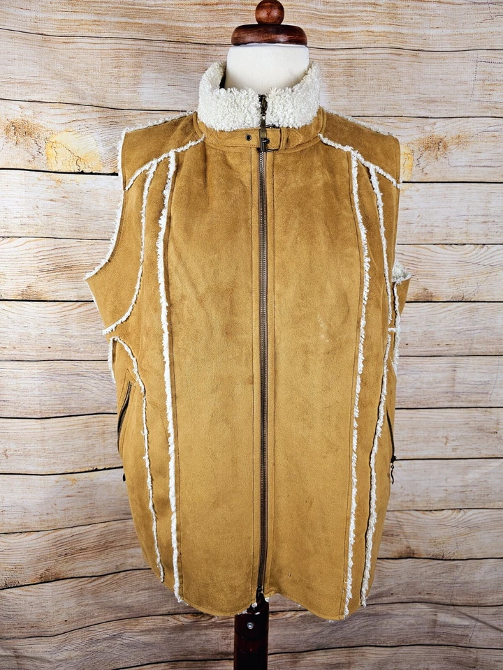 Chaleco Sherpa Dennis by Dennis Basso Imitación Gamuza Talla Grande 