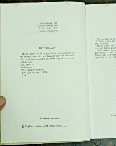 RUSSIAN SCIENCE: PROBLEMS IN GENERAL PHYSICS BY V. S. WOLKENSTEIN 1987 ENGLISH - Picture 3 of 10