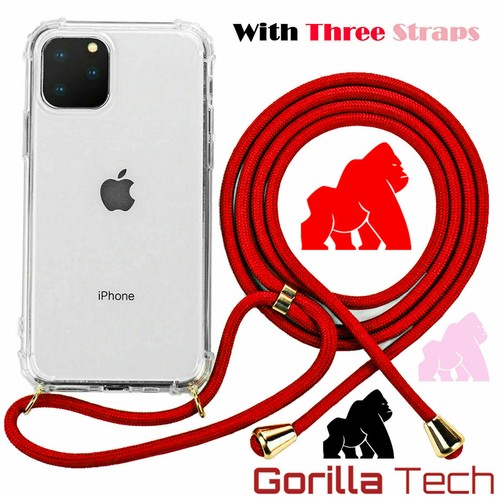 Galaxy S20 Plus, S20, A40, A71, Clear Case With 3 Neck Lanyard Cross Body Strap - Picture 6 of 11